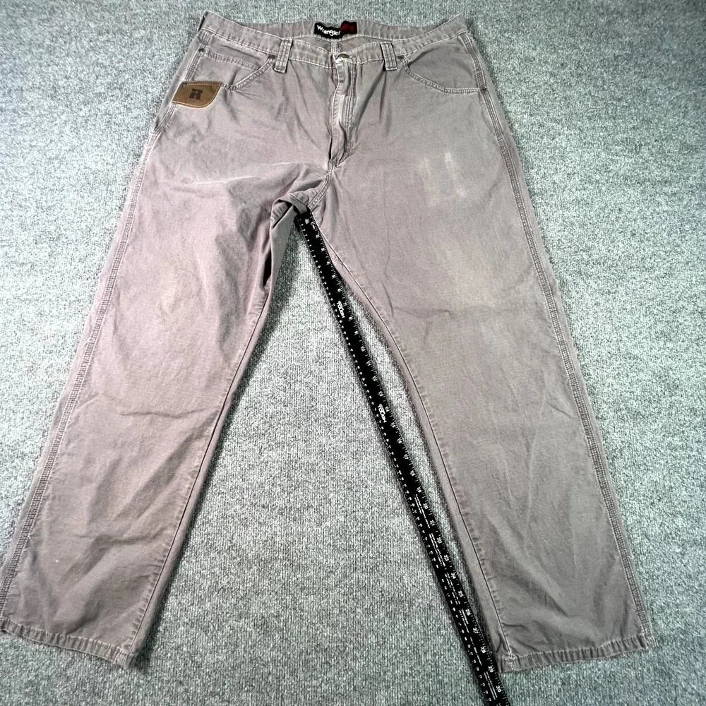 Wrangler Riggs Workwear Technician Pants Men 40x32 Gray Ripstop Straight Utility